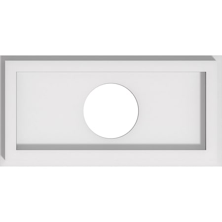 Rectangle Architectural Grade PVC Contemporary Ceiling Medallion, 12W X 6H X 3ID X 4C X 1P